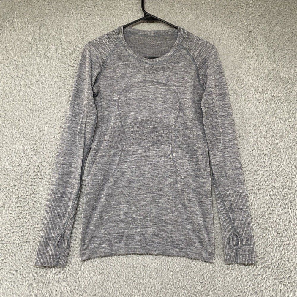 Lululemon Swiftly Tech Long Sleeve Shirt Womens 6 Gray Running Top Workout Gym